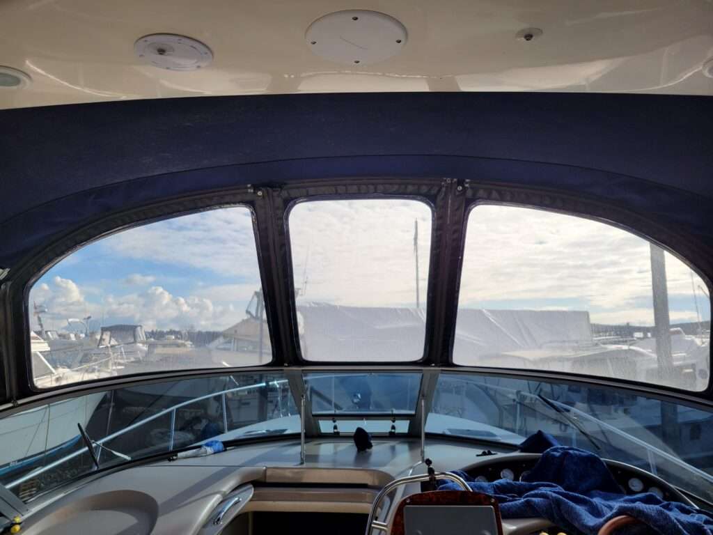 Williams Quality Covers - Boat Front Canvas Curtain Inside View