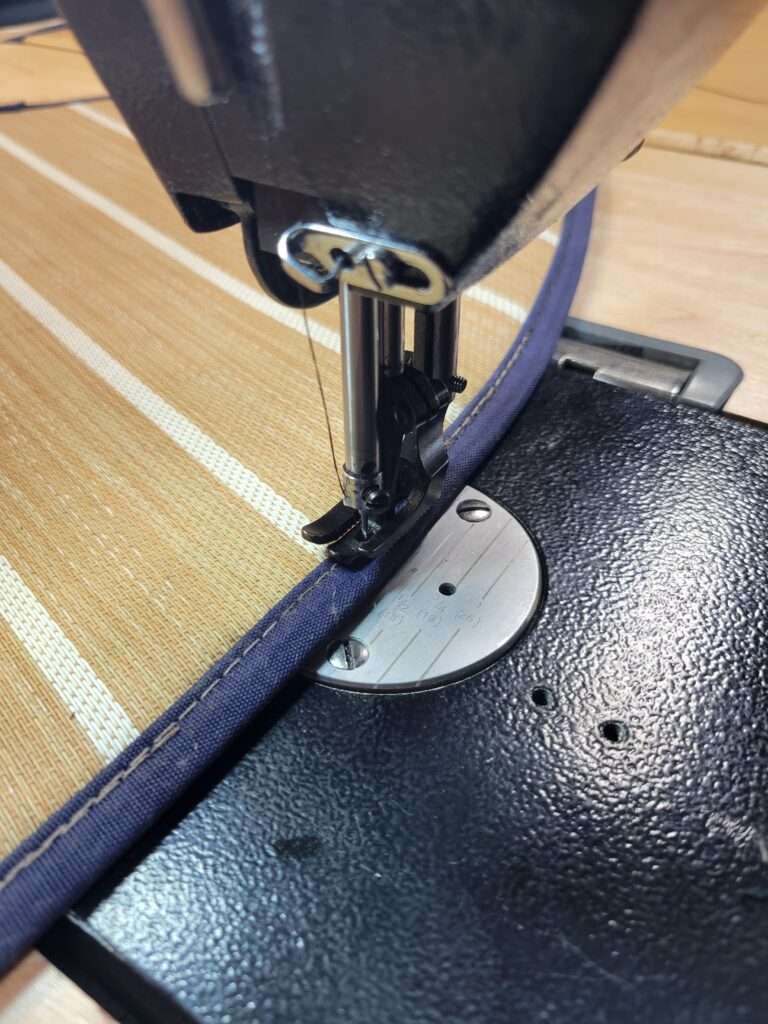 Rug binding edge repair detail