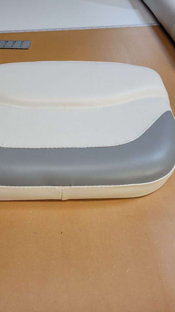Custom-fit marine vinyl boat cushion detail view