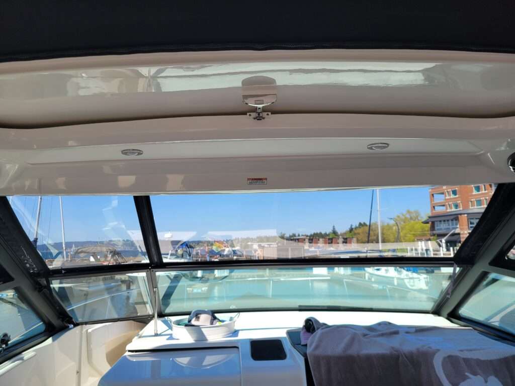 Polycarbonate replacement front windows on a SeaRay motor yacht
